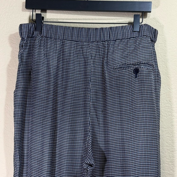 3.1 Phillip Lim Women's Navy Grid Printed Taper Leg Pull On Pants Size 10 Pocket - Picture 8 of 10